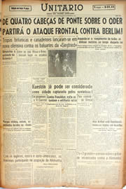 Página do jornal Unitário de fevereiro de 1945