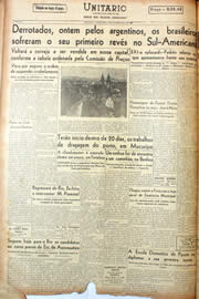 Página do jornal Unitário de fevereiro de 1945