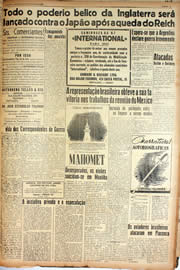 Página do jornal Unitário de fevereiro de 1945