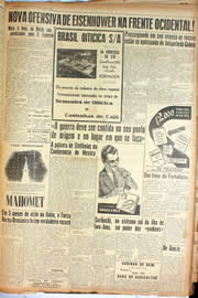 Página do jornal Unitário de fevereiro de 1945