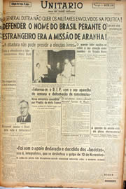 Página do jornal Unitário de fevereiro de 1945