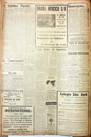 Página do jornal Unitário de fevereiro de 1945