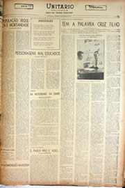 Página do jornal Unitário de março de 1945