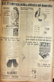 Página do jornal Unitário de março de 1945