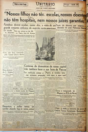 Página do jornal Unitário de março de 1945