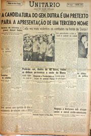 Página do jornal Unitário de março de 1945