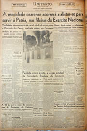 Página do jornal Unitário de março de 1945