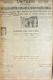 Página do jornal Unitário de janeiro de 1946