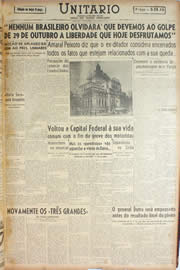 Página do jornal Unitário de janeiro de 1946