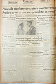 Página do jornal Unitário de janeiro de 1946