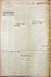Página do jornal Unitário de janeiro de 1946