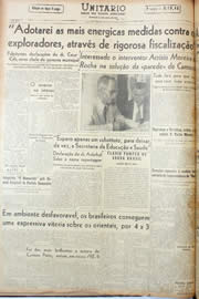 Página do jornal Unitário de janeiro de 1946