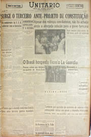 Página do jornal Unitário de janeiro de 1946