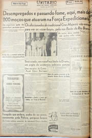 Página do jornal Unitário de fevereiro de 1946