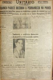 Página do jornal Unitário de fevereiro de 1946