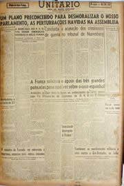 Página do jornal Unitário de março de 1946