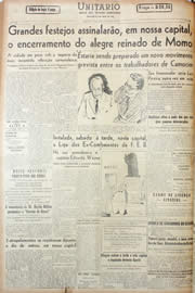 Página do jornal Unitário de março de 1946