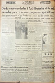 Página do jornal Unitário de março de 1946