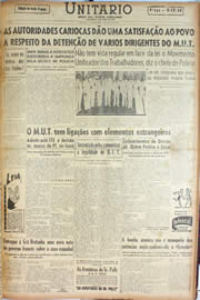 Página do jornal Unitário de março de 1946