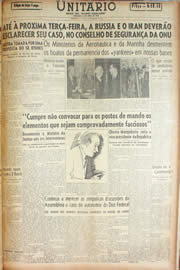 Página do jornal Unitário de março de 1946