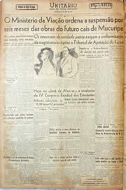 Página do jornal Unitário de março de 1946