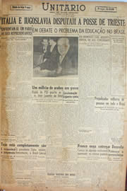 Página do jornal Unitário de maio de 1946