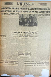 Página do jornal Unitário de maio de 1946