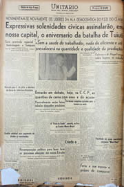 Página do jornal Unitário de maio de 1946