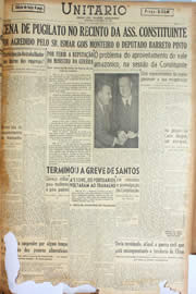 Página do jornal Unitário de maio de 1946