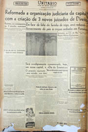 Página do jornal Unitário de maio de 1946