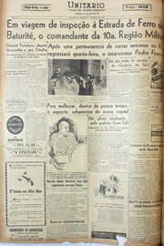 Página do jornal Unitário de julho de 1946
