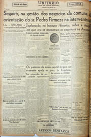 Página do jornal Unitário de julho de 1946