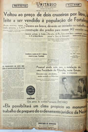 Página do jornal Unitário de julho de 1946