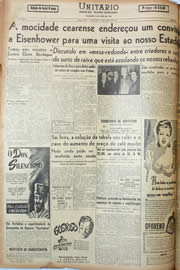 Página do jornal Unitário de agosto de 1946