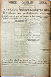 Página do jornal Unitário de agosto de 1946