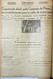 Página do jornal Unitário de agosto de 1946