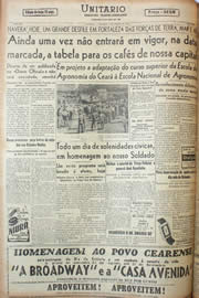 Página do jornal Unitário de agosto de 1946