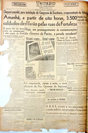 Página do jornal Unitário de setembro de 1946