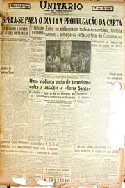 Página do jornal Unitário de setembro de 1946