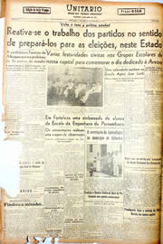 Página do jornal Unitário de setembro de 1946