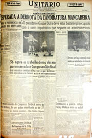 Página do jornal Unitário de setembro de 1946