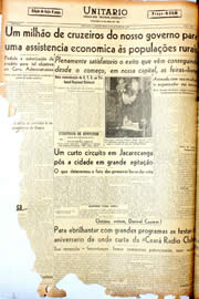 Página do jornal Unitário de outubro de 1946