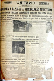 Página do jornal Unitário de outubro de 1946