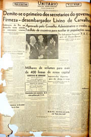 Página do jornal Unitário de outubro de 1946