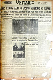 Página do jornal Unitário de outubro de 1946