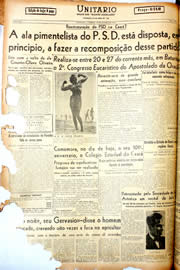 Página do jornal Unitário de outubro de 1946