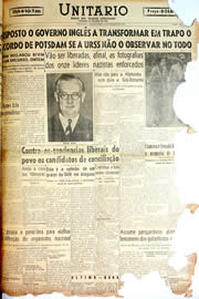 Página do jornal Unitário de outubro de 1946