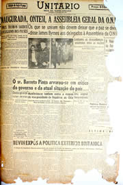 Página do jornal Unitário de outubro de 1946
