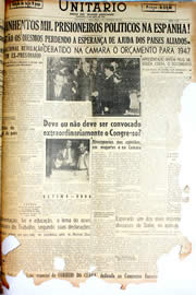 Página do jornal Unitário de novembro de 1946