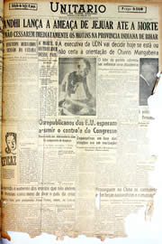 Página do jornal Unitário de novembro de 1946